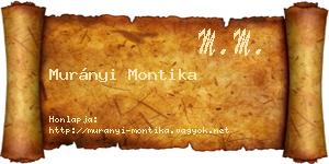 Murányi Montika névjegykártya